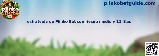 Representación de la estrategia de Plinko Bet con riesgo medio y tablero de 12 filas